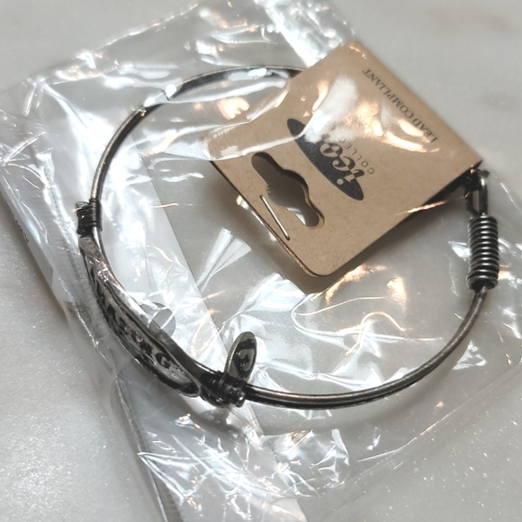 Burnished Silvertone Amazing Grace Wire Bangle - Picture 4 of 4